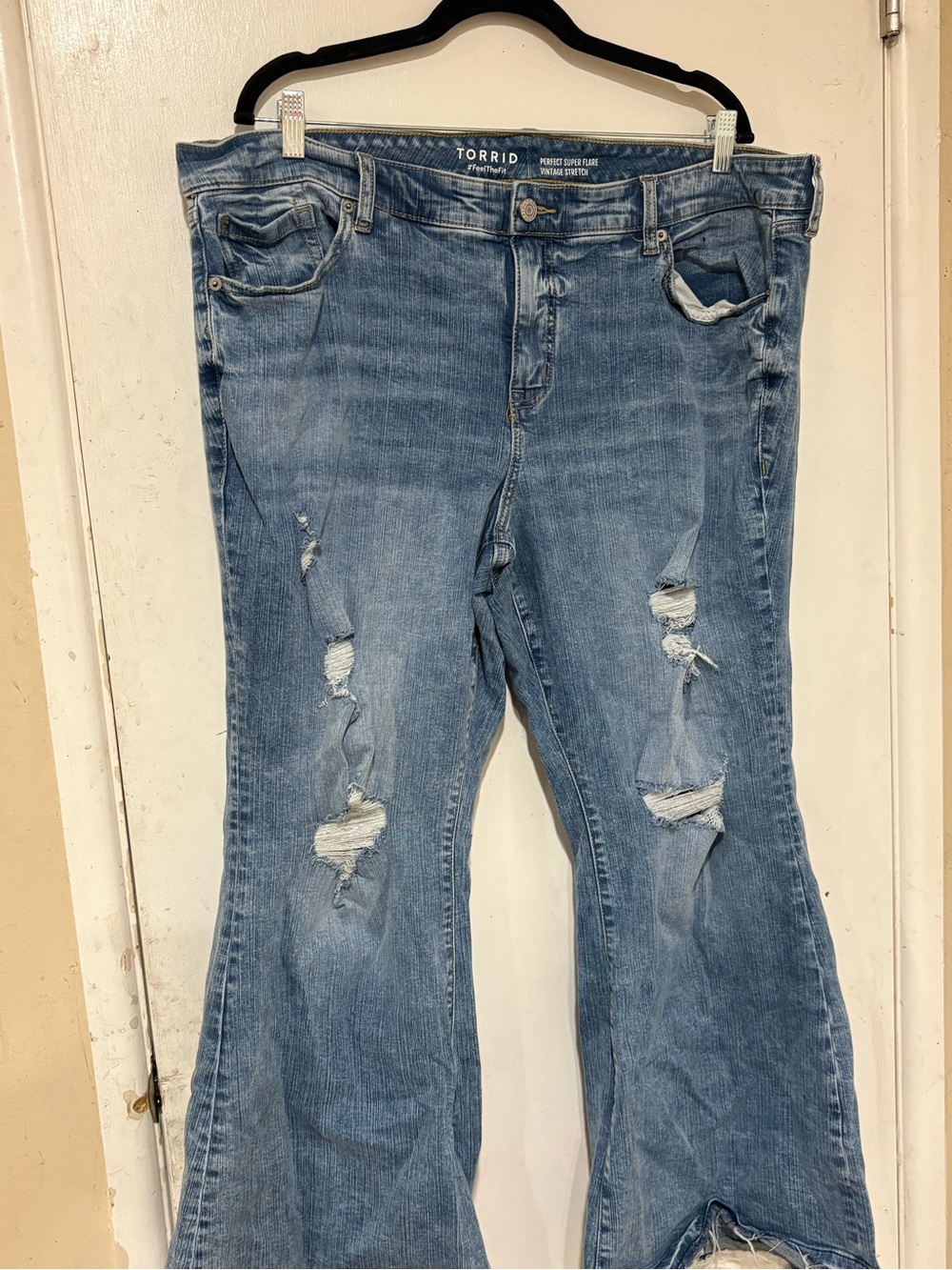torrid Light Wash Distressed Flare Jeans